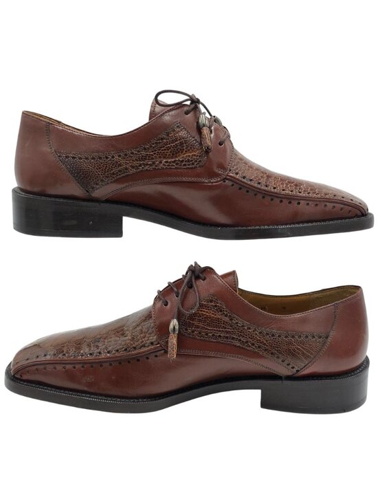 NEW Vintage Exotic Ostrich Leg Dress Shoes City Slicker Brown Mens 8M Oxfords main image 11